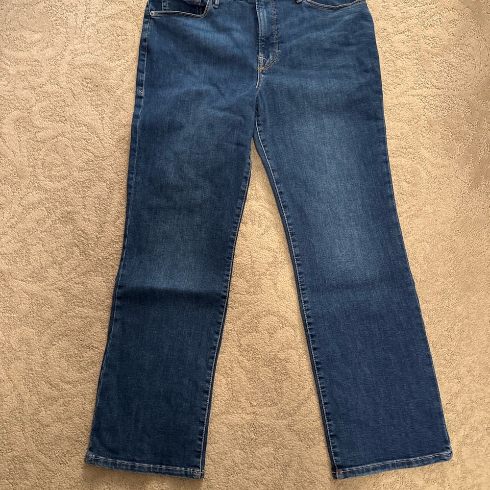 Good American Dark Blue Straight Leg Jeans